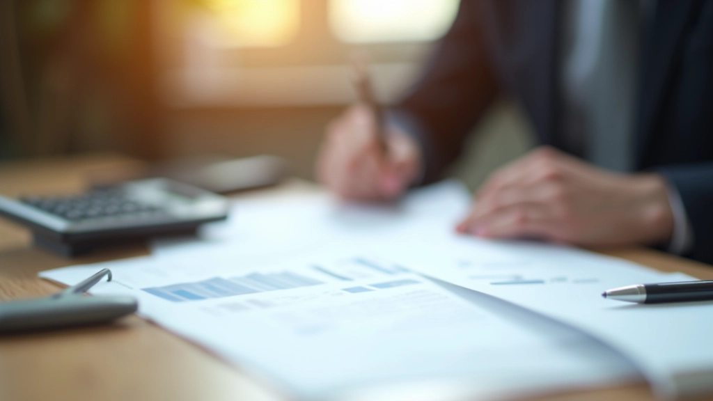 Detailní záběr na hypoteční dokumenty a kalkulačku s čísly zobrazujícími měsíční splátky